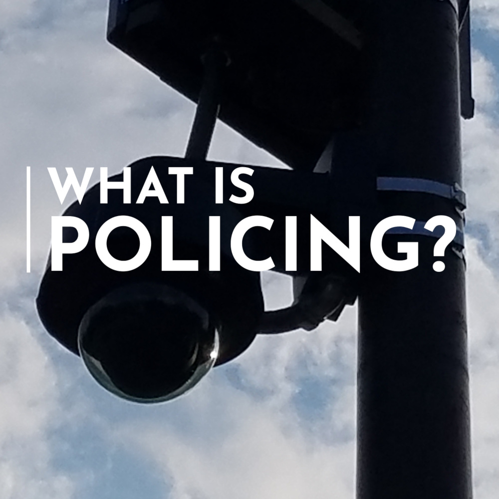 Chicago Police Observation Device camera in front of a cloudy sky